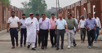 लोनिवि मंत्री महाराज ने किया नंदा की चौकी पुल के पुनर्निर्माण कार्यों का औचक निरीक्षण