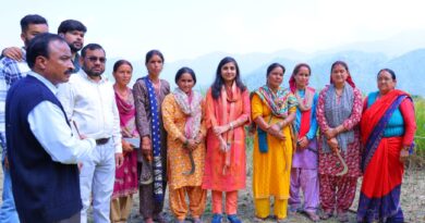 क्रॉप कटिंग प्रयोग में ग्रामीणों के साथ खेत में उतरीं जिलाधिकारी